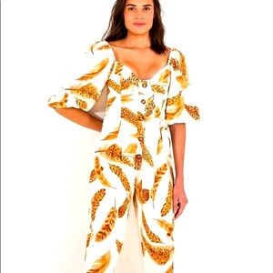 FARM Rio leopard feathers jumpsuit